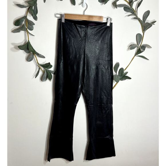 Commando Black Faux Leather Kick Flare Pants - Picture 1 of 4